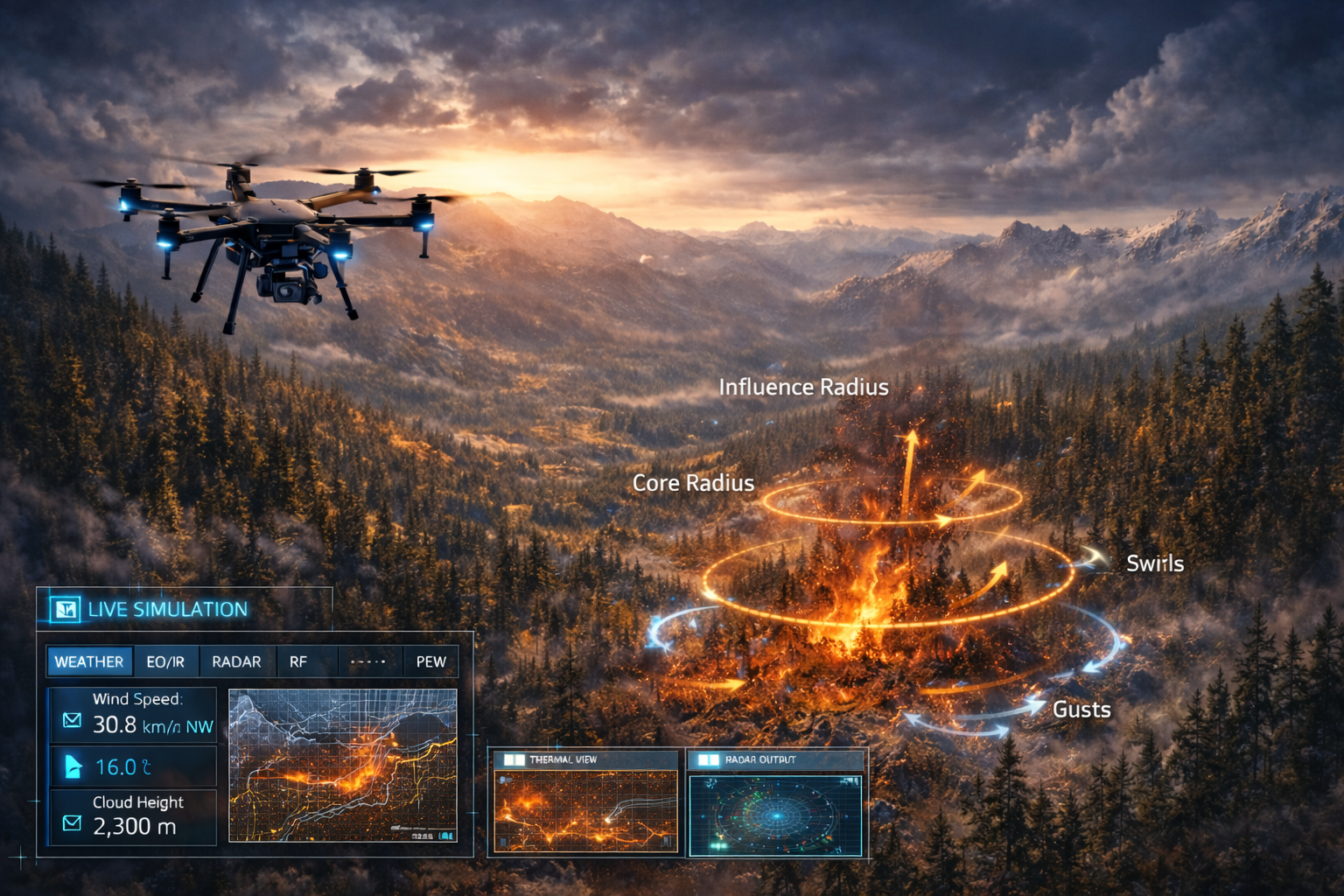 Wildfire simulation snapshot